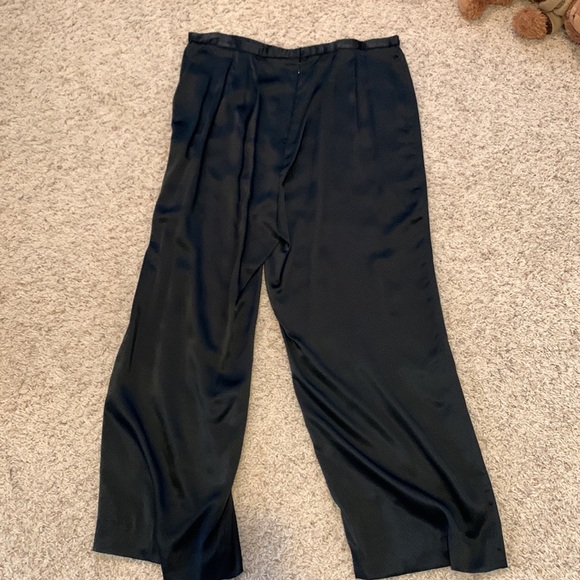 Custom Made Black Satin, Wide Leg Pants, Size is approximately 2X. - Picture 2 of 6
